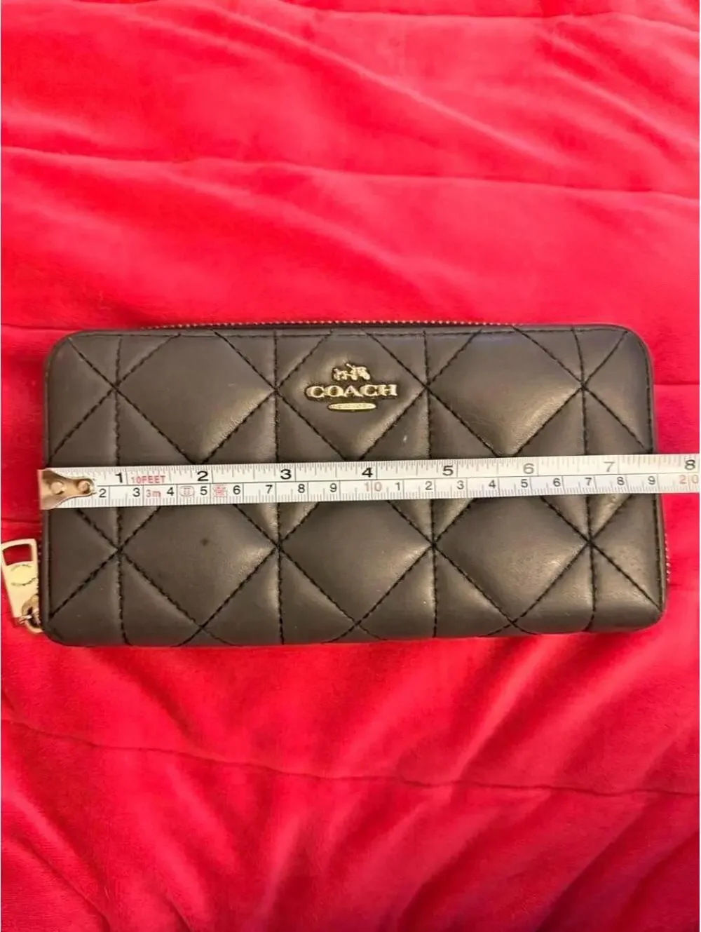 Gray Quilted Leather Coach Wallet